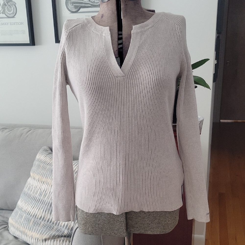 Tommy Hilfiger Sweater Medium Petite Tan